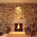 Dry Stack Rock Fireplace
